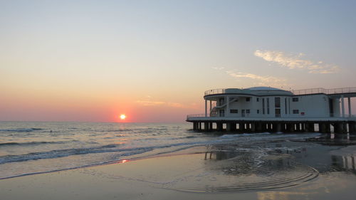 The sunrise over the sea at the senigallia roundabout is always beautiful to see