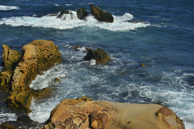 High angle view of sea