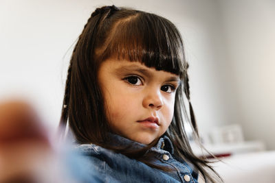 Close-up portrait of cute baby girl