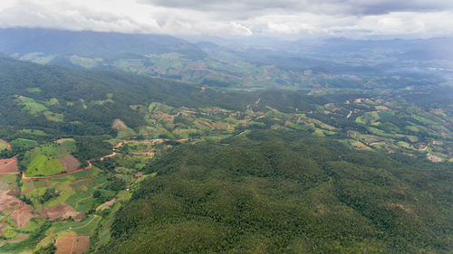 Aerial view of landscape against sky
