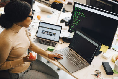Man working on laptop