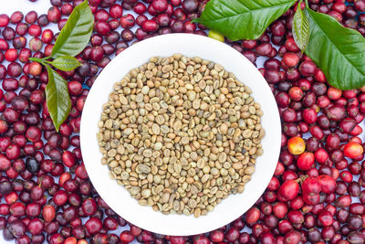 High angle view of fruits in bowl