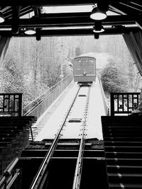 Low angle view of railroad tracks