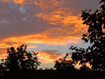 Low angle view of sky at sunset