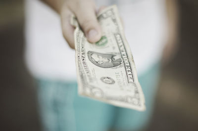 Close-up of woman holding hands