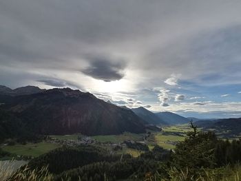 Scenic view of mountains against sky