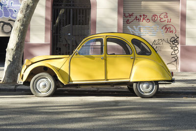 Vintage car on road