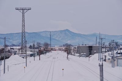 Panoramic view of snowcapped mountains against sky