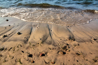 High angle view of beach