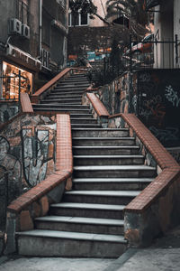 Staircase of old building in city