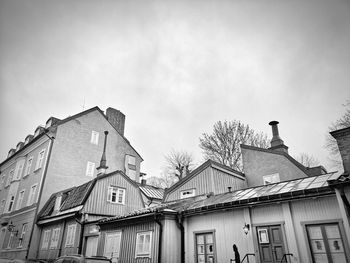 Low angle view of old building against sky