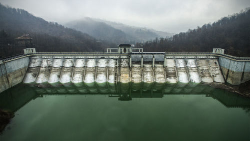 High angle view of dam