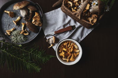 Directly above shot of food on table