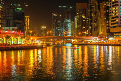 Illuminated city at night