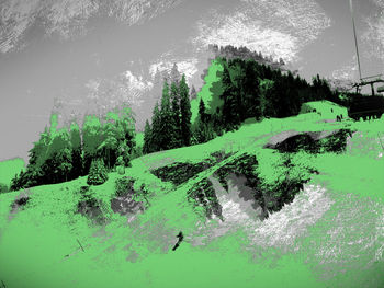 Scenic view of lake against trees