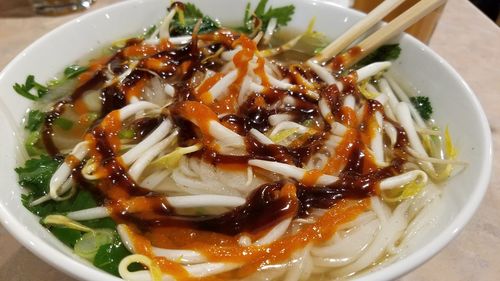 Close-up of soup in bowl