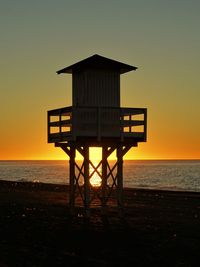 Lifeguard hut at sunrise