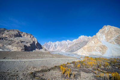 Autumn view of passu cones in the gilgit baltistan region of northern pakistan. 