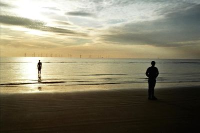 Scenic view of sunset over sea