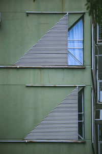 Low angle view of closed shutter of building