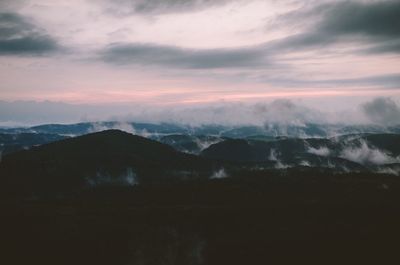 Scenic view of landscape against sky during sunset