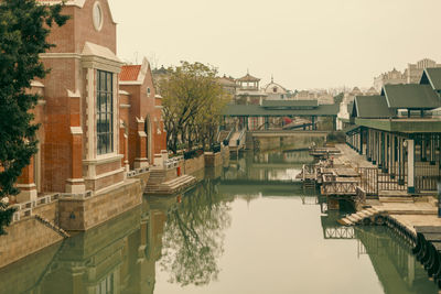 Reflection of buildings in city