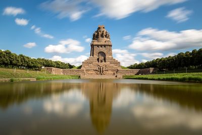 View of temple against cloudy sky