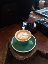 Coffee cup on table