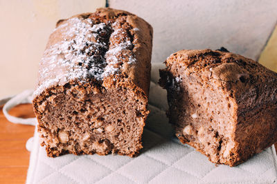 Close-up of bread on table