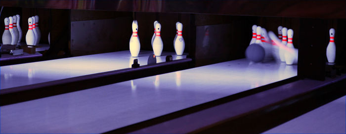 Illuminated bowling alley