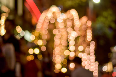 Defocused image of illuminated christmas lights