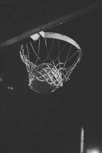 Low angle view of basketball hoop against sky