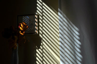 Shadow of person on window