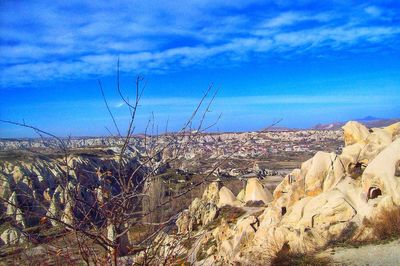 View of landscape against cloudy sky