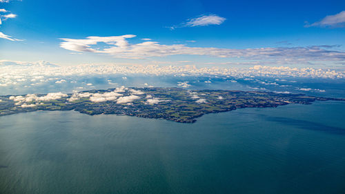 High angle view of sea against sky