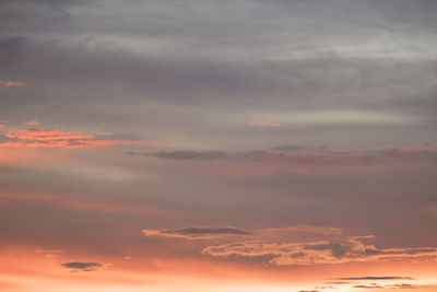 Low angle view of dramatic sky during sunset