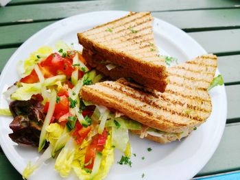 Close-up of meal served in plate