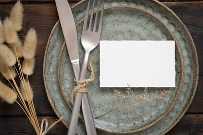 High angle view of empty coffee on table