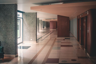 Empty corridor in building