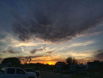 Dramatic sky over road