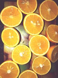High angle view of orange fruits