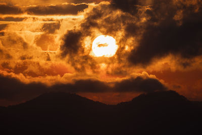 Scenic view of dramatic sky during sunset