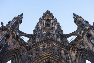 Low angle view of historic building against clear sky
