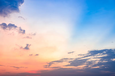 Low angle view of sky during sunset