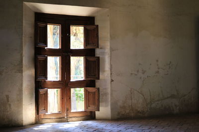 Closed door of old building