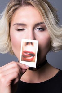 Close-up portrait of a beautiful young woman