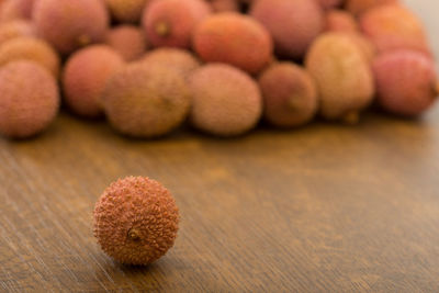 Close-up of fruits on table