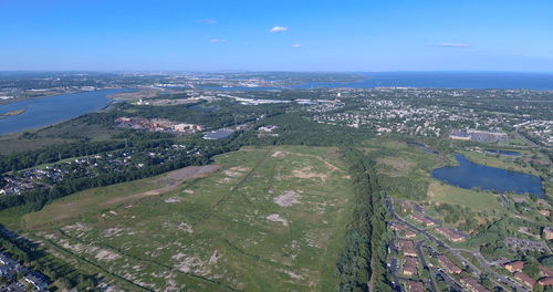 Aerial views of new jersey suburb