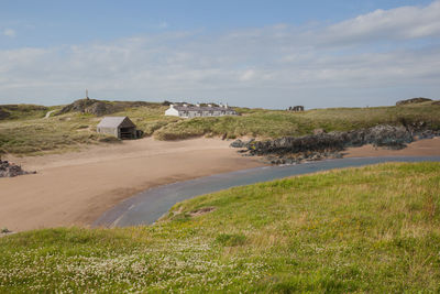 Scenic view of beach against sky