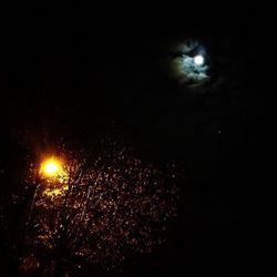 Low angle view of illuminated moon